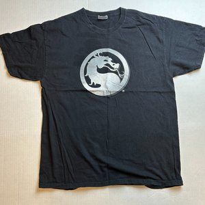 Vintage Mortal Combat Men's Mortal Combat Dragon Logo Black Tee Size Large